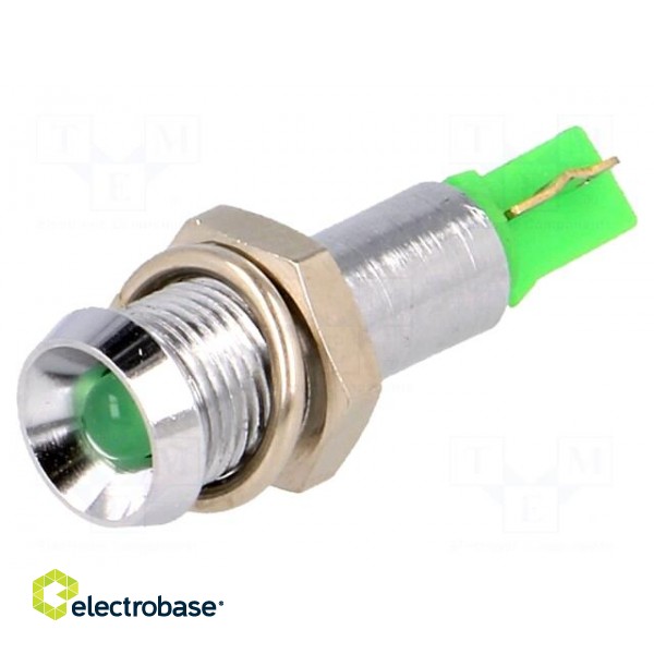 Indicator: LED | recessed | 24÷28VDC | Cutout: Ø6.2mm | IP67 | metal image 1