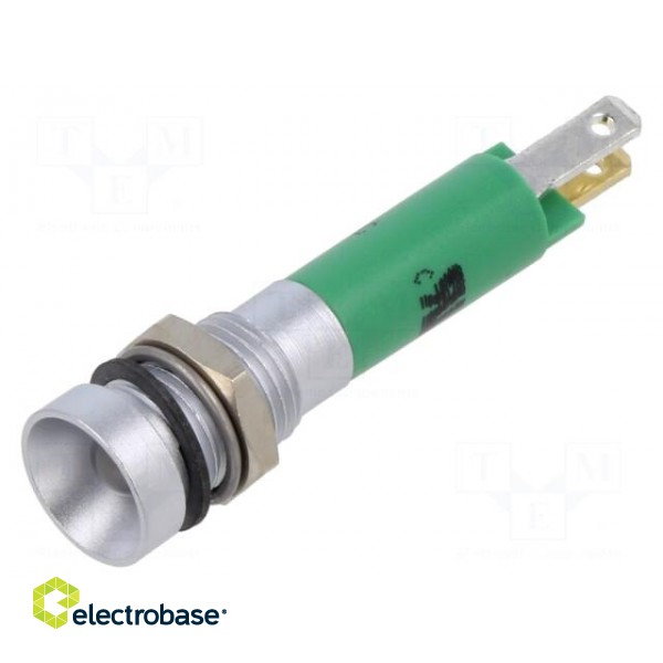 Indicator: LED | recessed | green | 24VDC | 24VAC | Ø8mm