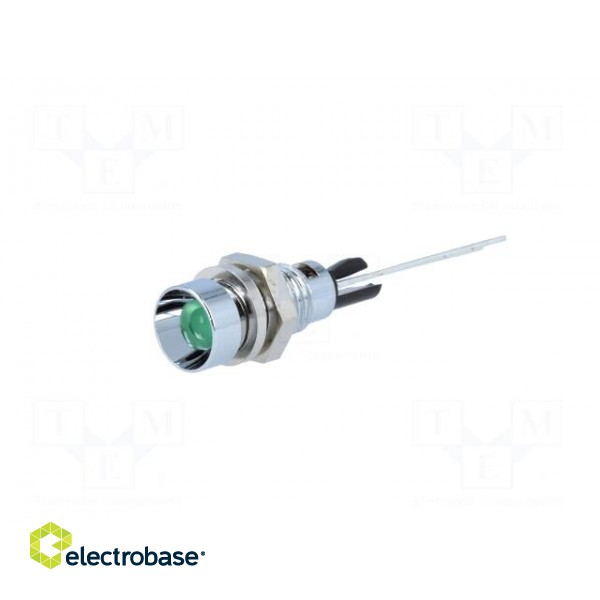 Indicator: LED | recessed | green | Ø6mm | for PCB | brass | ØLED: 3mm image 2