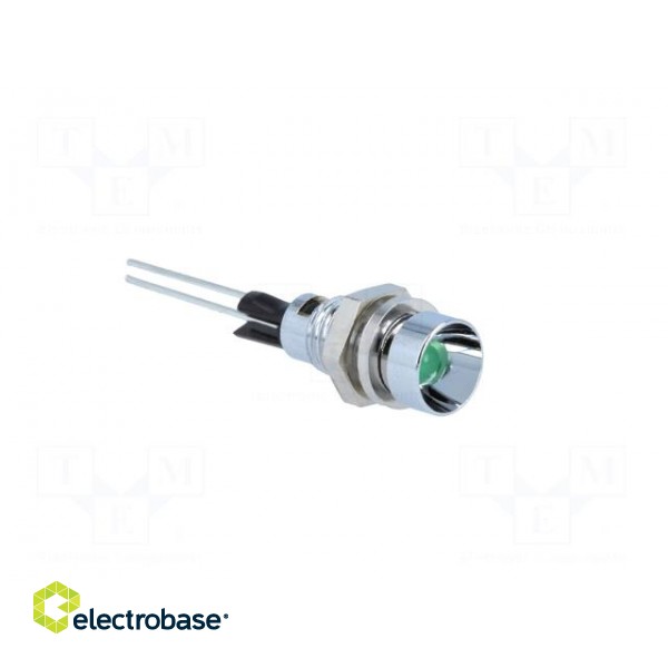 Indicator: LED | recessed | green | Ø6mm | for PCB | brass | ØLED: 3mm image 8