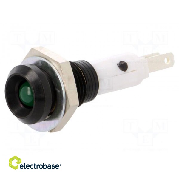 Indicator: LED | recessed | green | Ø9mm | for PCB | brass | ØLED: 5mm image 1