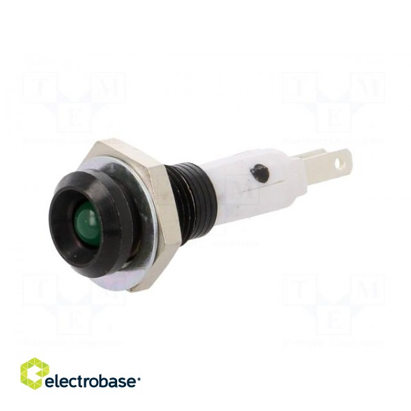 Indicator: LED | recessed | green | Ø9mm | for PCB | brass | ØLED: 5mm image 2