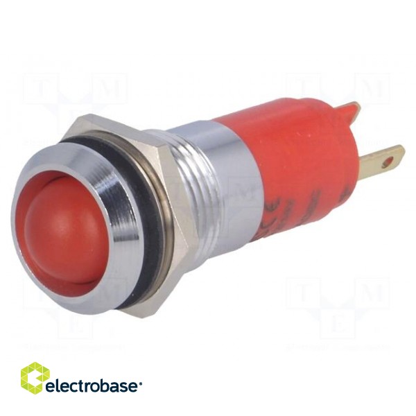 Indicator: LED | recessed | 12÷14VDC | 12÷14VAC | Cutout: Ø14.2mm | IP67 image 1