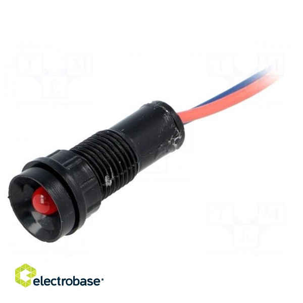 Indicator: LED | recessed | 12VDC | 12VAC | Cutout: Ø11mm | IP40 | plastic