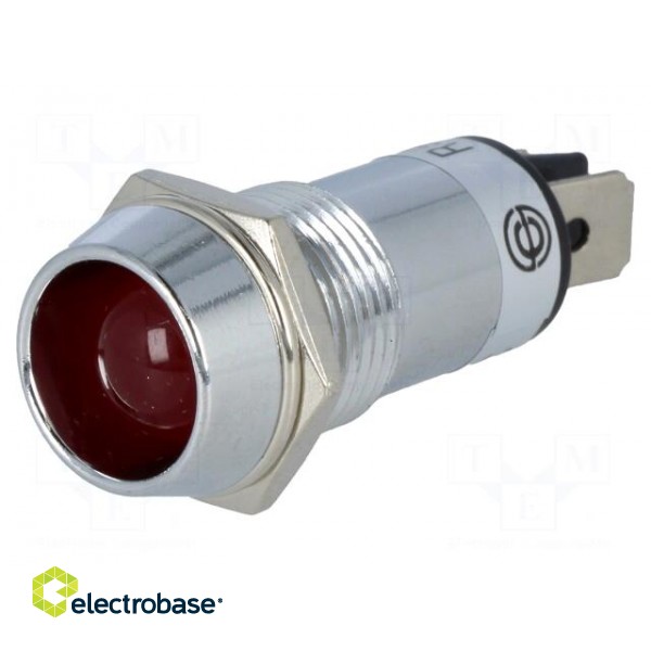 Indicator: LED | recessed | 12VDC | Cutout: Ø14.2mm | IP40 | brass image 1