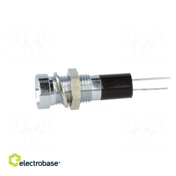 Indicator: LED | recessed | red | 12VDC | Ø8mm | for PCB | brass | ØLED: 5mm image 3