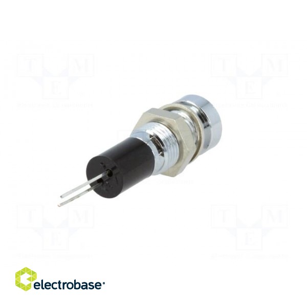 Indicator: LED | recessed | red | 12VDC | Ø8mm | for PCB | brass | ØLED: 5mm image 6