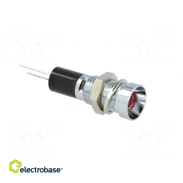 Indicator: LED | recessed | red | 12VDC | Ø8mm | for PCB | brass | ØLED: 5mm image 8