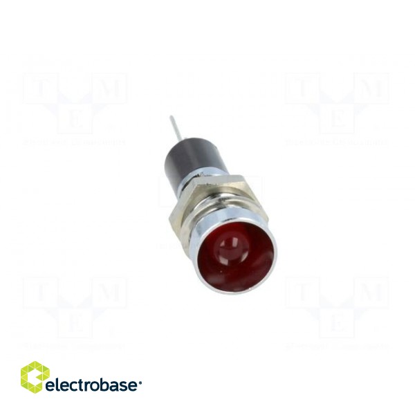 Indicator: LED | recessed | red | 12VDC | Ø8mm | for PCB | brass | ØLED: 5mm image 9