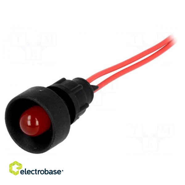Indicator: LED | recessed | 230VAC | Cutout: Ø13mm | IP20 | 300mm leads