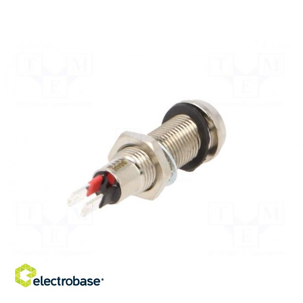 Indicator: LED | recessed | red | 24÷28VDC | Ø8.1mm | IP67 | brass фото 6