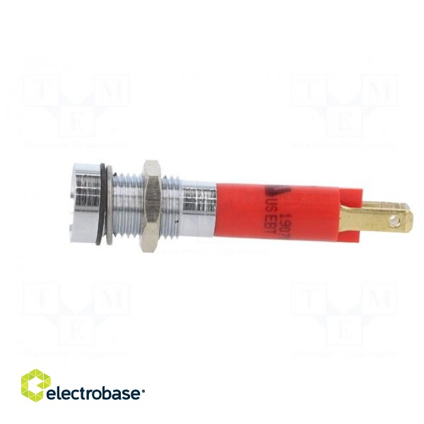 Indicator: LED | recessed | red | 24VDC | Ø8mm | IP67 | metal,plastic фото 3