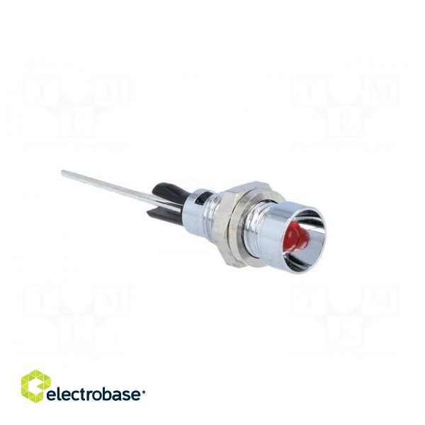 Indicator: LED | recessed | red | Ø6mm | for PCB | brass | ØLED: 3mm image 8