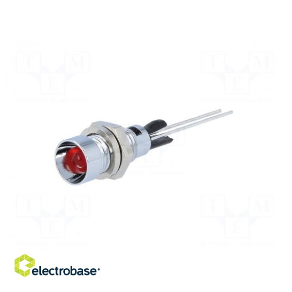 Indicator: LED | recessed | red | Ø6mm | for PCB | brass | ØLED: 3mm image 2