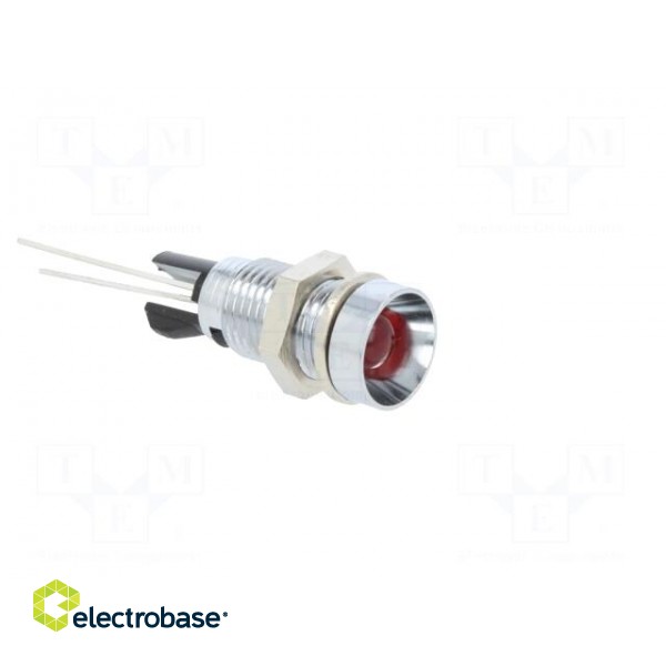 Indicator: LED | recessed | red | Ø8mm | for PCB | brass | ØLED: 5mm image 8