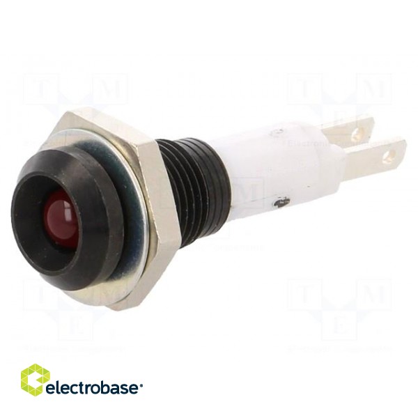 Indicator: LED | recessed | red | Ø9mm | for PCB | brass | ØLED: 5mm image 1