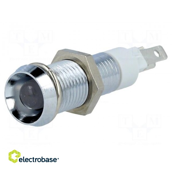 Indicator: LED | recessed | 24÷28VDC | Cutout: Ø8.2mm | IP40 | metal image 1