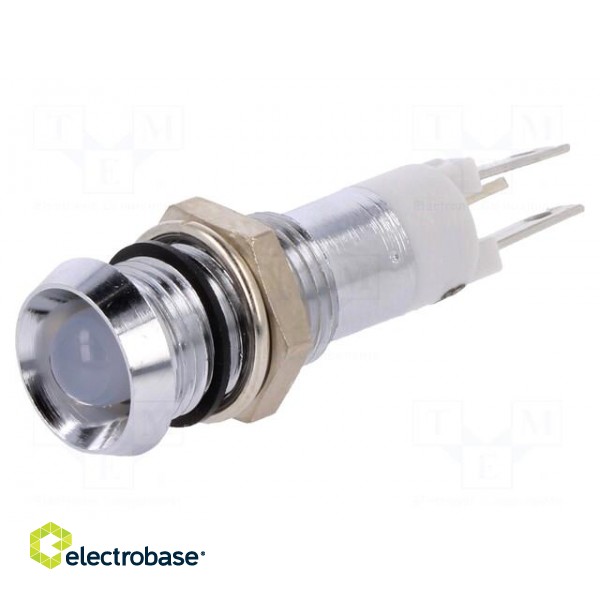Indicator: LED | recessed | 24÷28VDC | Cutout: Ø8.2mm | IP67 | metal image 1