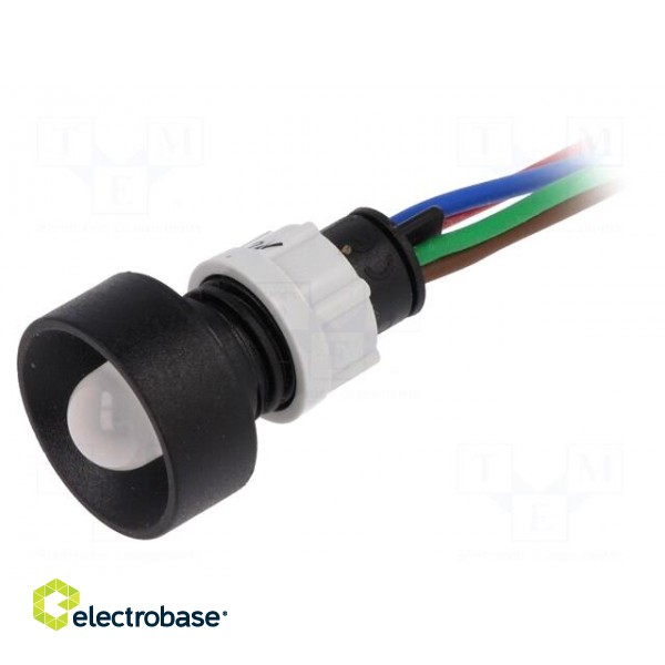 Indicator: LED | recessed | 24VDC | 24VAC | Cutout: Ø13mm | IP40 | plastic