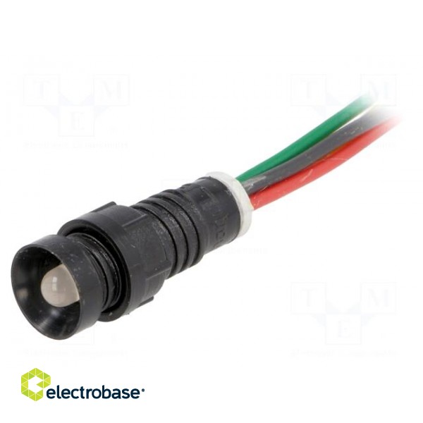 Indicator: LED | recessed | 230VAC | Cutout: Ø11mm | IP40 | 300mm leads