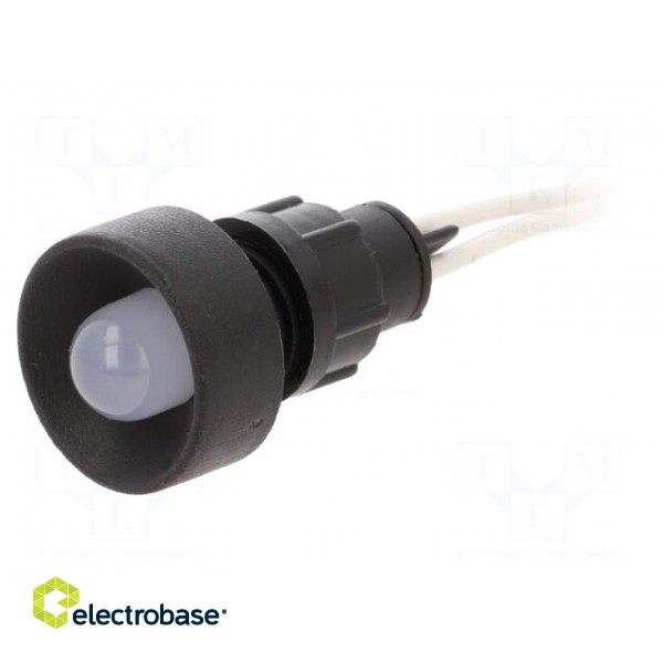 Indicator: LED | recessed | white | 230VAC | Ø13mm | IP20 | leads 300mm