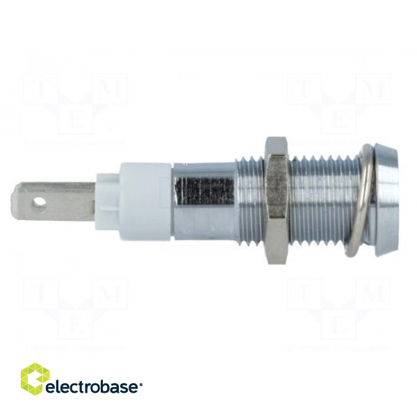 Indicator: LED | recessed | white | 24÷28VDC | Ø8.2mm | IP67 | metal image 7
