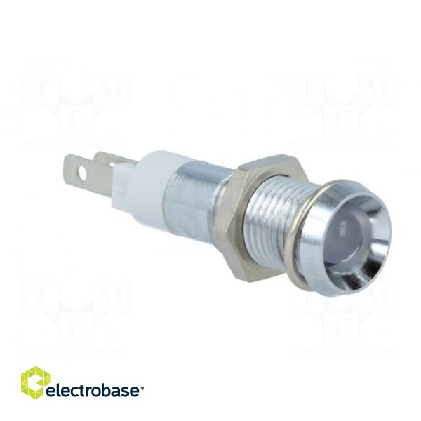 Indicator: LED | recessed | white | 24÷28VDC | Ø8.2mm | IP67 | metal image 8