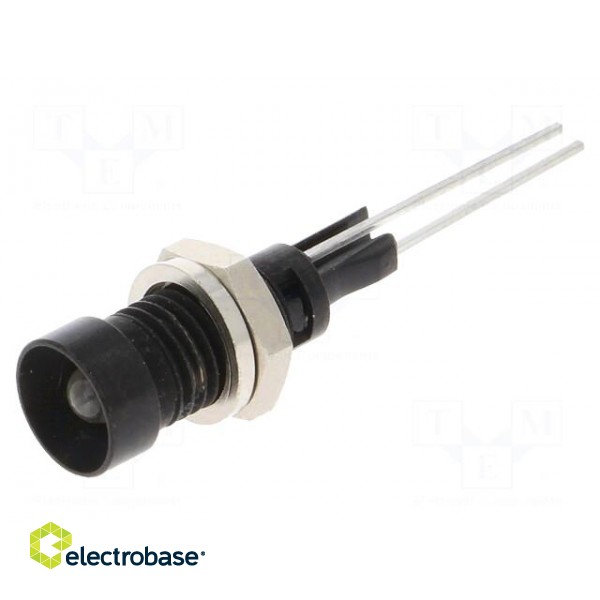 Indicator: LED | recessed | white | Ø6mm | for PCB | brass | ØLED: 3mm image 1