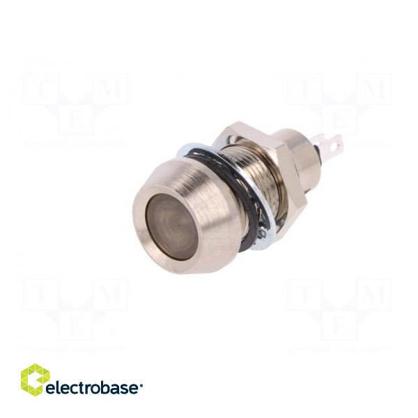 Indicator: LED | recessed | 12VDC | Cutout: Ø12.7mm | IP67 | brass фото 2