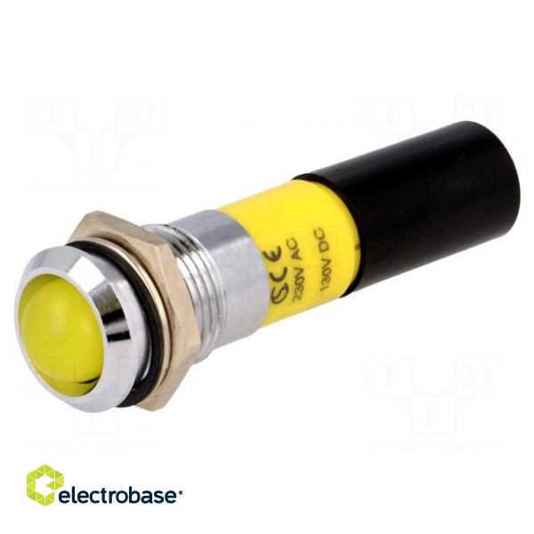 Indicator: LED | recessed | 230VAC | Cutout: Ø14.2mm | IP67 | metal фото 1