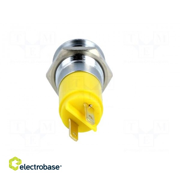 Indicator: LED | recessed | yellow | 24÷28VDC | Ø14.2mm | IP67 | metal image 5