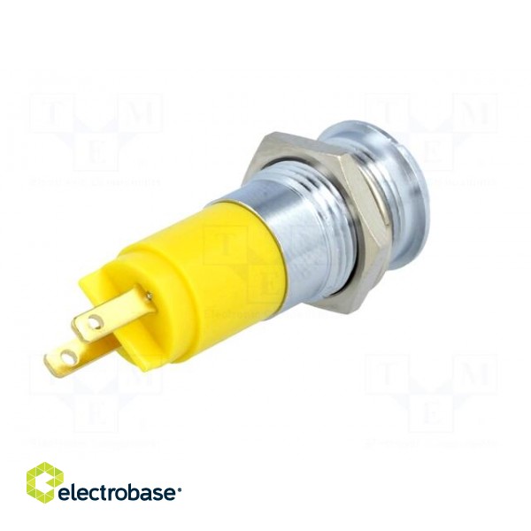 Indicator: LED | recessed | yellow | 24÷28VDC | Ø14.2mm | IP67 | metal image 6