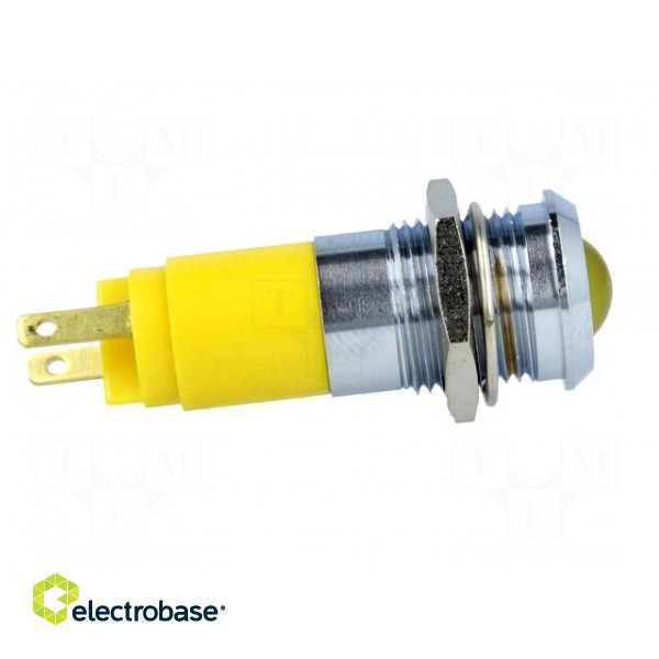 Indicator: LED | recessed | yellow | 24÷28VDC | Ø14.2mm | IP67 | metal image 7