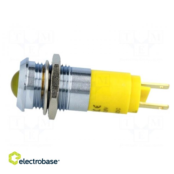 Indicator: LED | recessed | yellow | 24÷28VDC | Ø14.2mm | IP67 | metal image 3
