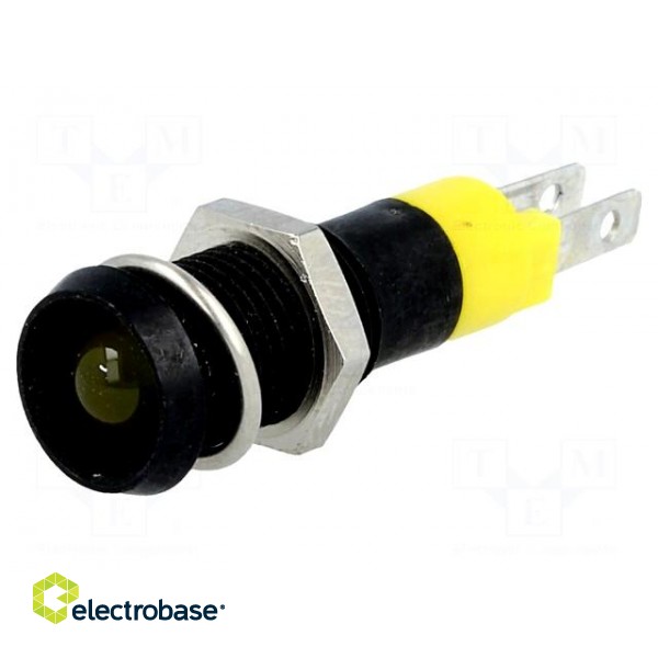 Indicator: LED | recessed | 24÷28VDC | Cutout: Ø8.2mm | IP67 | metal фото 1
