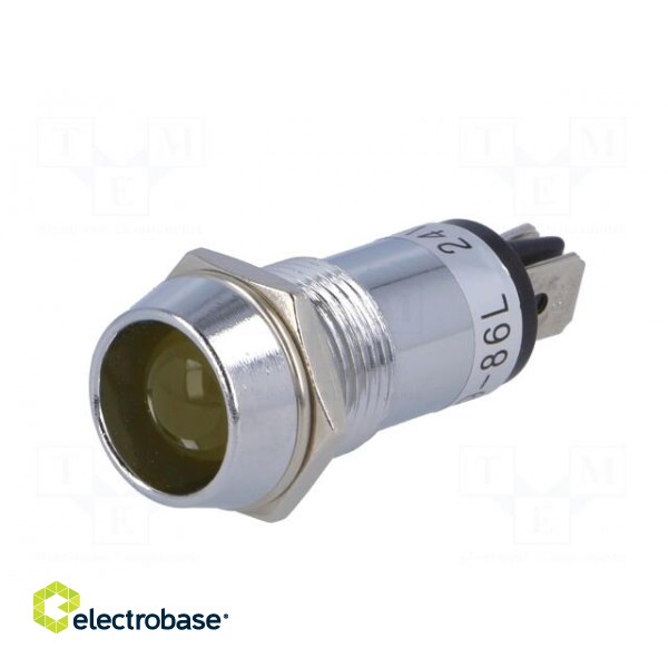 Indicator: LED | recessed | 24VDC | Cutout: Ø14.2mm | IP40 | brass image 2