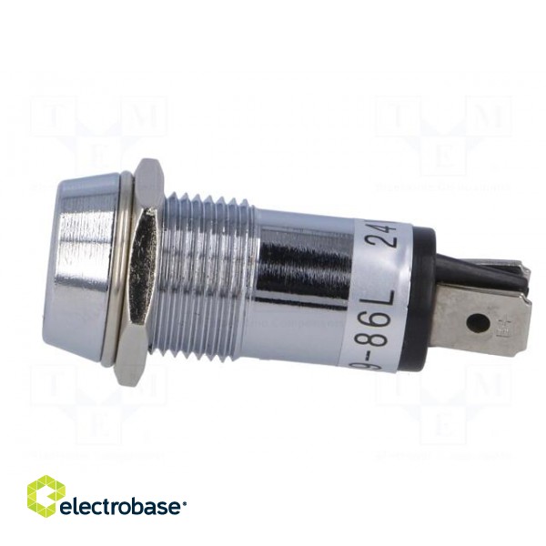 Indicator: LED | recessed | 24VDC | Cutout: Ø14.2mm | IP40 | brass фото 3