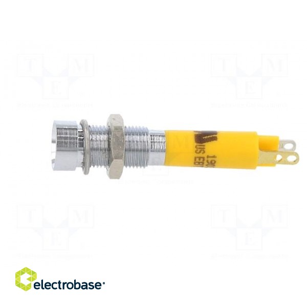 Indicator: LED | recessed | yellow | 24VDC | Ø6mm | IP40 | metal | ØLED: 3mm image 3