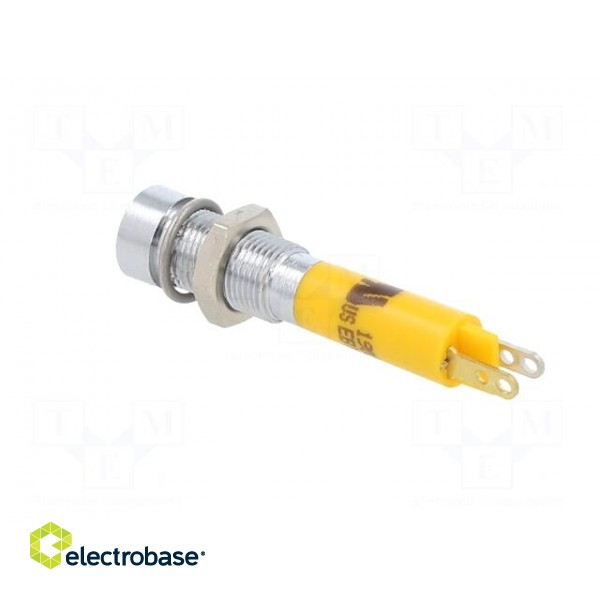 Indicator: LED | recessed | yellow | 24VDC | Ø6mm | IP40 | metal | ØLED: 3mm paveikslėlis 4