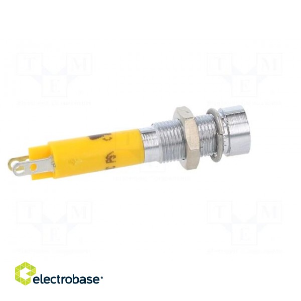 Indicator: LED | recessed | yellow | 24VDC | Ø6mm | IP40 | metal | ØLED: 3mm фото 7