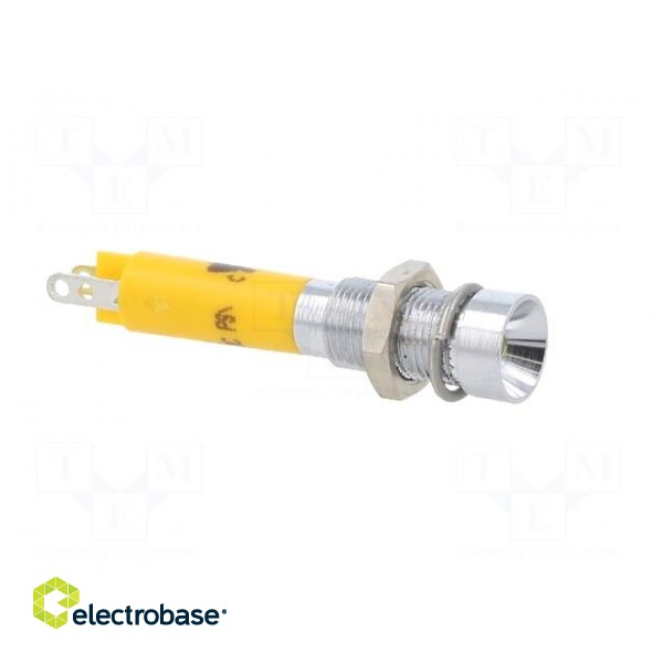 Indicator: LED | recessed | yellow | 24VDC | Ø6mm | IP40 | metal | ØLED: 3mm paveikslėlis 8