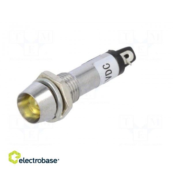 Indicator: LED | recessed | yellow | 24VDC | Ø8.2mm | IP40 | metal image 2