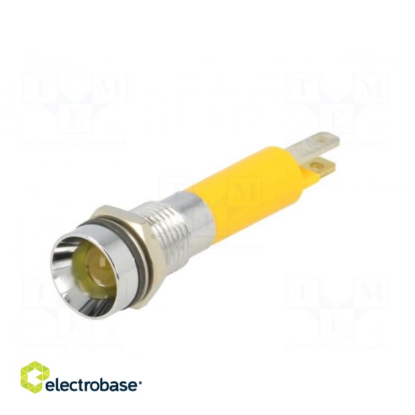 Indicator: LED | recessed | yellow | 24VDC | Ø8mm | IP67 | metal | ØLED: 5mm image 2