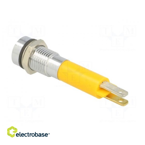 Indicator: LED | recessed | yellow | 24VDC | Ø8mm | IP67 | metal | ØLED: 5mm image 4