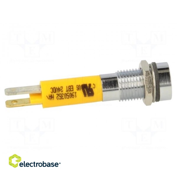 Indicator: LED | recessed | yellow | 24VDC | Ø8mm | IP67 | metal,plastic фото 7