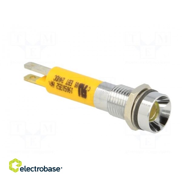 Indicator: LED | recessed | yellow | 24VDC | Ø8mm | IP67 | metal | ØLED: 5mm image 8