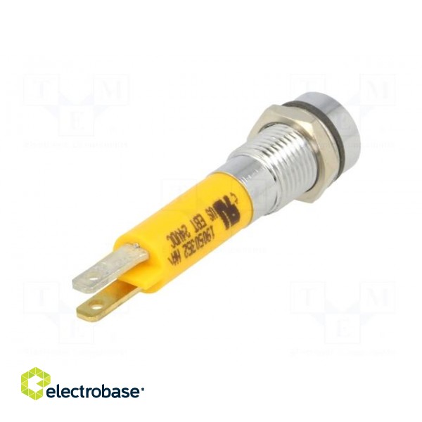 Indicator: LED | recessed | yellow | 24VDC | Ø8mm | IP67 | metal,plastic image 6