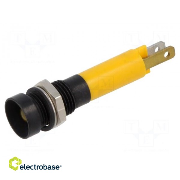 Indicator: LED | recessed | yellow | 24VDC | Ø8mm | IP67 | metal,plastic