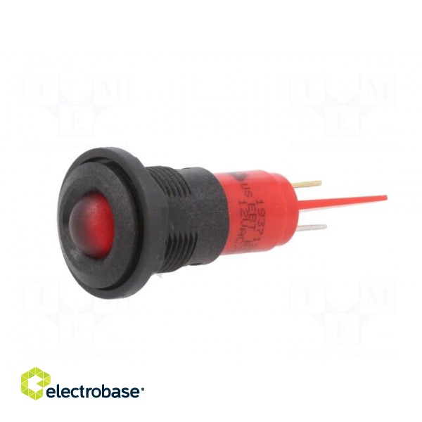 Indicator: LED | prominent | red | 12VDC | 12VAC | Ø16mm | IP67 | plastic image 2
