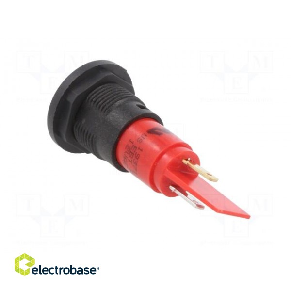 Indicator: LED | prominent | red | 12VDC | 12VAC | Ø16mm | IP67 | plastic фото 4